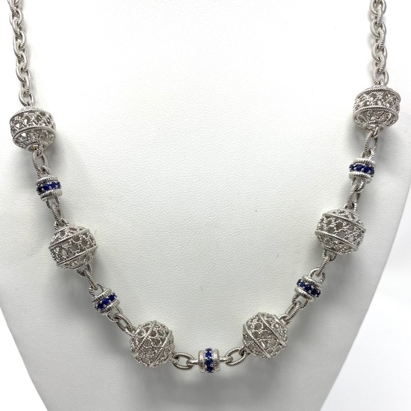 Judith Ripka Sapphire Sterling Silver Necklace - Picture 1 of 5